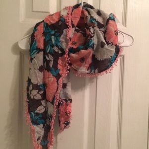Pink floral scarf